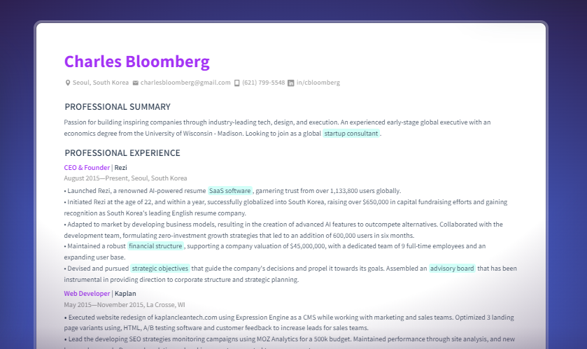 Rezi - Your resume and cover letter automation
